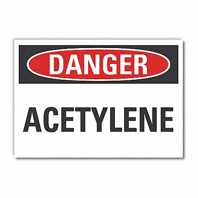 Acetylene Danger Rflctv Label 3.5inx5in