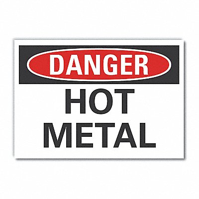 Hot Metal Danger Rflct Label 5inx7in