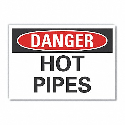 Hot Pipes Danger Rflct Label 7inx10in