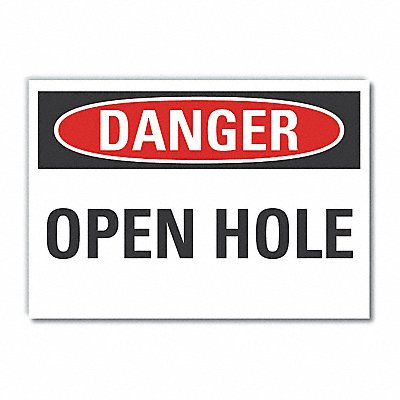 Open Hole Danger Rflct Label 5inx7in