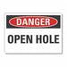 Open Hole Danger Lbl 7inx10in Polyester