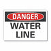 Water Line Danger Rflct Label 3.5x5in