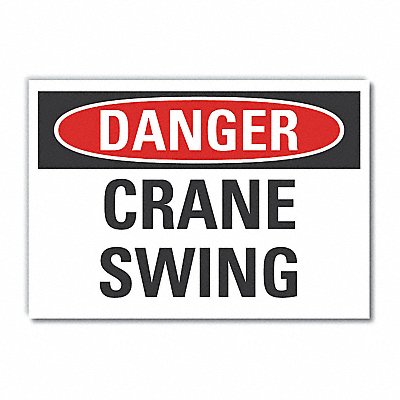 Crane  Hoists Danger Rflct Lbl 3.5x5in