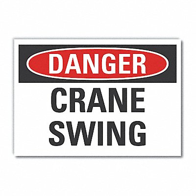 Crane  Hoists Danger Rflct Lbl 5inx7in