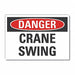 Crane  Hoists Danger Rflct Lbl 5inx7in
