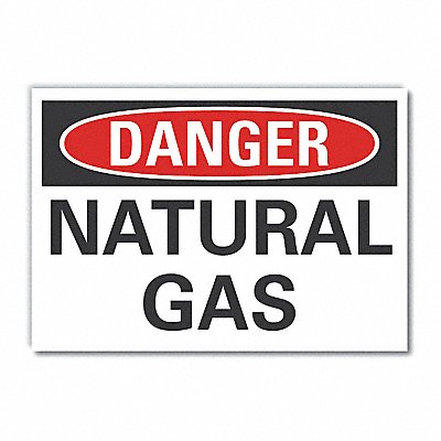 Natural Gas Danger Rflct Label 3.5x5in
