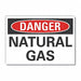 Natural Gas Danger Rflct Label 3.5x5in