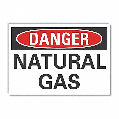 Natural Gas Danger Lbl 3.5x5in Polyest