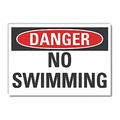 No Swimming Danger Rflct Label 5inx7in