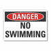 No Swimming Danger Rflct Label 3.5x5in