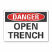 Open Trench Danger Lbl 3.5x5in Polyest