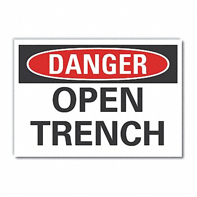 Open Trench Danger Lbl 10x14in Polyest