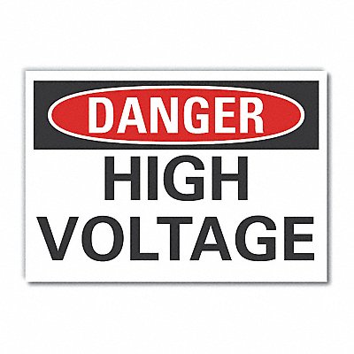 High Voltage Danger Labl 3.5x5in Polyest