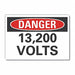 Voltage Danger Rflct Label 5 in x 7 in