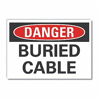 Buried Cable Danger Label 5 in x 7 in