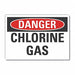 Chlorine Danger Label 3.5x5in Polyester