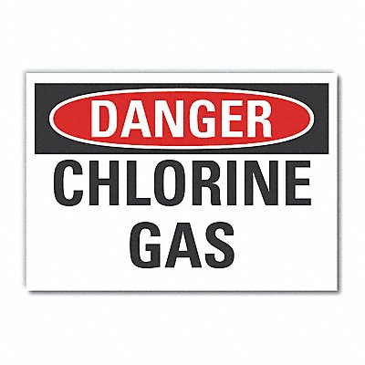 Chlorine Danger Label 5inx7in Polyester