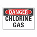 Chlorine Danger Label 5inx7in Polyester