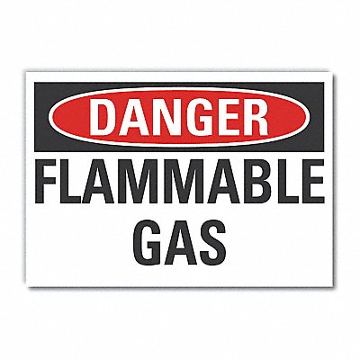 Flammable Gas Danger Lbl 5x7in Polyest