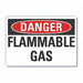 Flammable Gas Danger Lbl 5x7in Polyest