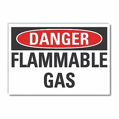 Flammable Gas DangerLbl 3.5x5in Polyest