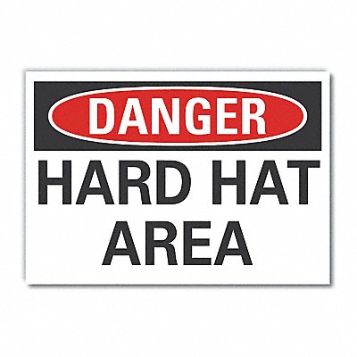 Hard Hat Danger Lbl 10inx14in Polyester