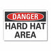 Hard Hat Danger Label 3.5x5in Polyester