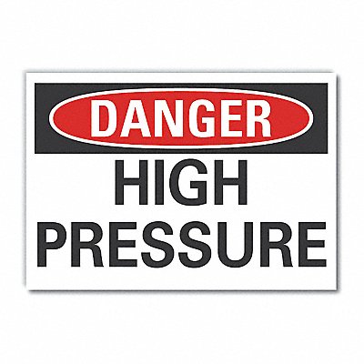 High Pressure Danger Rflct Lbl 3.5x5in