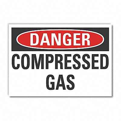 Compressed Gas DangerLbl 3.5x5in Polyest