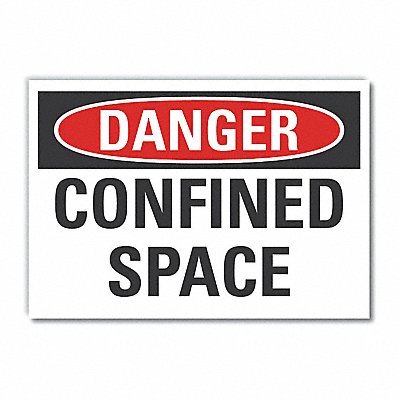 Confined Space Danger Labl 5x7in Polyest