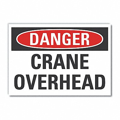 K3079 Crane  Hoists Danger Lbl 5x7in Polyest