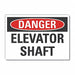 Elevator Hzrd Danger Lbl 10x14in Polyest