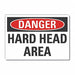 Hard Hat Danger Label 7x10in Polyester