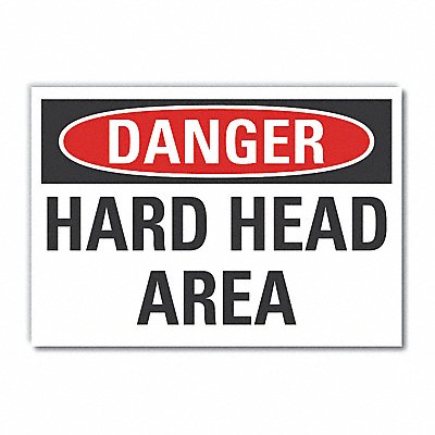 Hard Hat Danger Reflective Label 7x10in