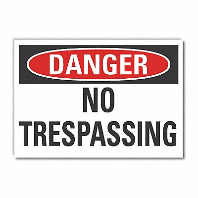 No Trespassing Danger Rflctv Lbl 3.5x5in