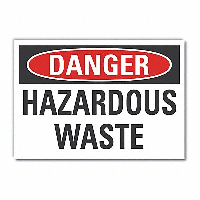 Hazardous Waste Danger Rflctv Lbl 7x10in