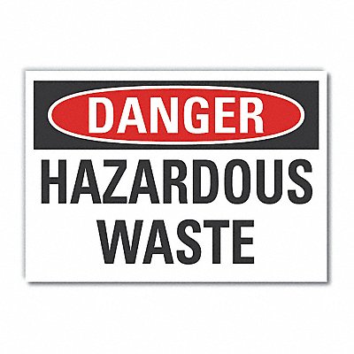 Hzrdous Waste Danger Lbl 7x10in Polyest