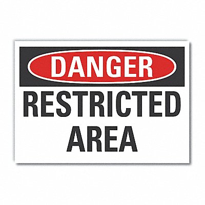 Restricted Area Danger Lbl 10x14in