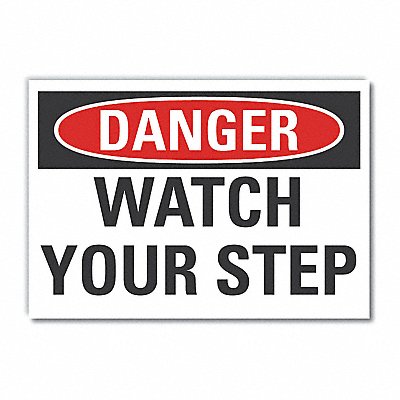 Steps Danger Rflct Label 10 in x 14 in