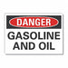 Gasoline Danger Rflct Label 10inx14in