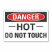 Hot Danger Label 3 1/2inx5in Polyester