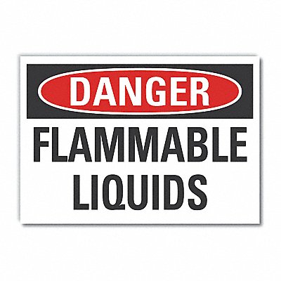 Flammable Liquid Danger RflctvLbl 7x10in