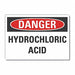 HCL Acid Danger Refelctive Lbl 5x7in