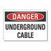 Undgrd Cbl Danger Rflct Label 3.5inx5in