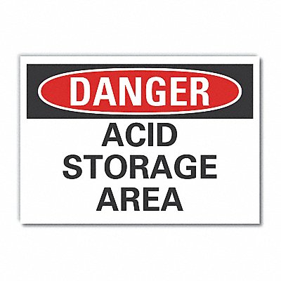 Acid Danger Label 10 inx14 in Polyester