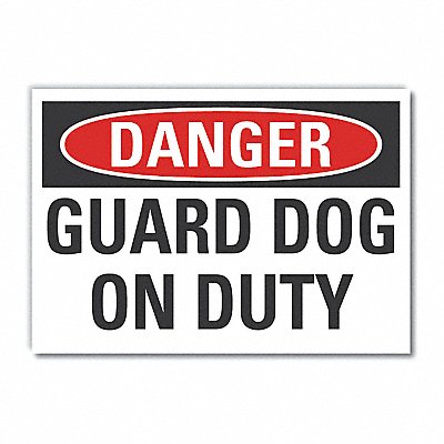 Guard Dog Danger Label 5x7in Polyester