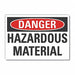 Hazardous Mtrl Danger Rflct Lbl 7x10in