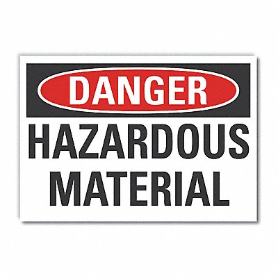 Hzrdous Mtrl Danger Lbl 7x10in Polyester