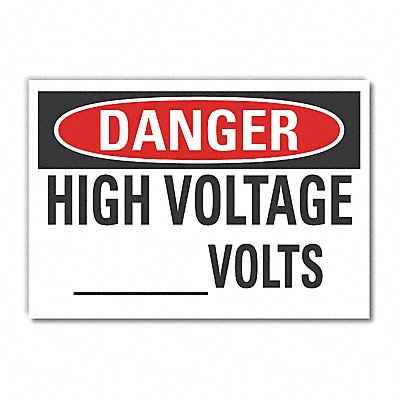 High Voltage Danger Lbl 10x14in Polyest