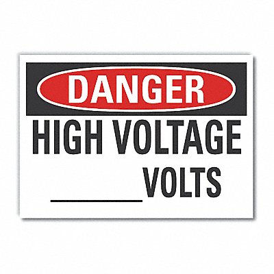 High Voltage Danger Lbl 5x7in Polyester